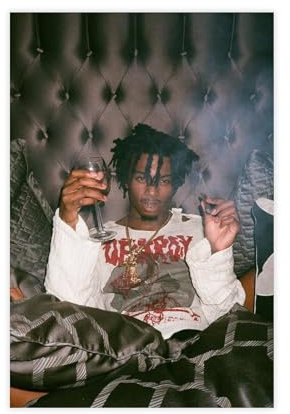 Yeepi Rapper-Poster Playboi Carti auf Leinwand, Schlafzimmer-Dekor, Sportlandschaft, Büro, Raumdekoration, Geschenk, ungerahmt, 30 x 45 cm