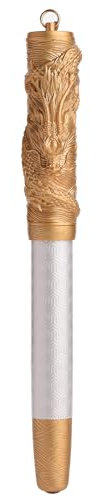 Hongdian A24 Stylo plume à pointe fine, blanc neige et dragon doré
