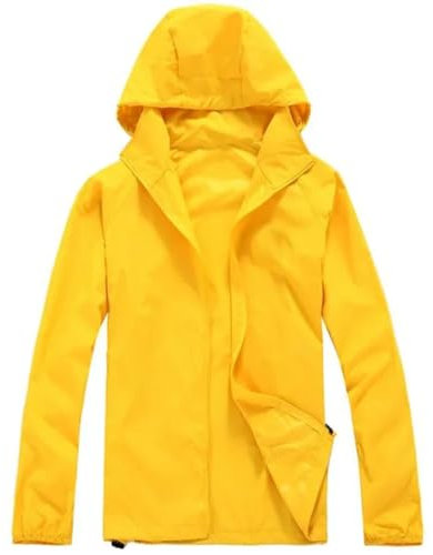 SOYNIA Veste Blousons Hommes Rapide Peau Sèche Vestes Femmes Manteaux Ultra-Léger Casual Coupe-Vent Imperméable Coupe-Vent Vêtements Veste Manteau S Jaune