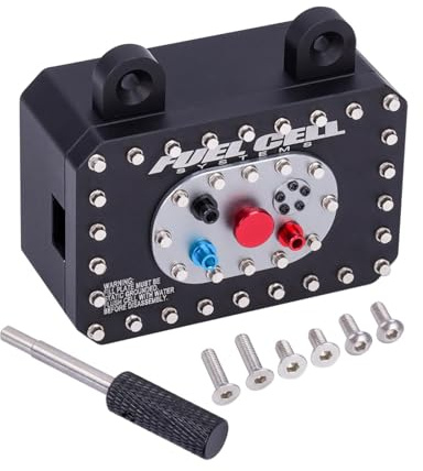 Aluminum Cell Receiver Box/Electric Box/Fuel Tank for 1/10 RC Crawler Car SCX10 PRO Roll Cage RR10 Capra RR10 TRX6 VS4-10 Simulated Fuel Tank (Black)