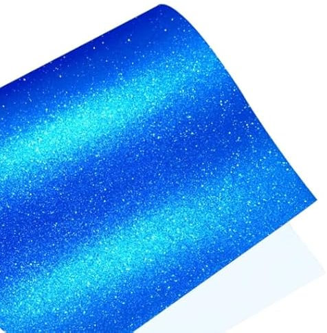 10 Sheets Blue Self Adhesive Glitter Vinyl Permanent Overlay Sheets 12 x 12 Laminate Stickers