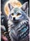 QINRUBB Wolfsjunges Diamond Painting Erwachsene, 5D Mond Diamant Painting Bilder Anfänger, DIY Fantasie Runder Vollbohrer Diamanten Malerei Stickerei Kreuzstich Geschenke Home Wand Dekor 30x40cm
