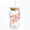 Aesthetic Cherry Blossom Glass Cup with Lid and Straw - Floral Iced Coffee Cup - Cute Latte, Matcha Tumbler 16 oz - Preppy Birthday Gift for Women, Best Friends, Mom, Bridesmaid, Coffee Lover