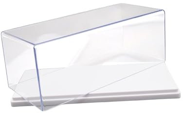 Baoblaze Durchsichtige Vitrine aus Acryl, Vitrine für Modellautos im Maßstab 1:43, dekorativer, transparenter Organizer-Schutz für das Automodell von Figure, Weiß 16.3x7.3x8.5cm