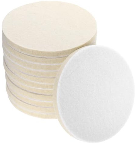 sourcing map 5-Inch Wool Felt Polishing Pad, Buffing Wheels Polish Pad, Flocking Hook & Loop Back for Random Orbital Sander 12Pcs