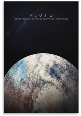 Poster mit Sonnensystem, Stern, Pluto-Poster, Druck, Kunst, Wandgemälde, Leinwand, Poster, moderne Schlafzimmer-Dekoration, 20 x 30 cm