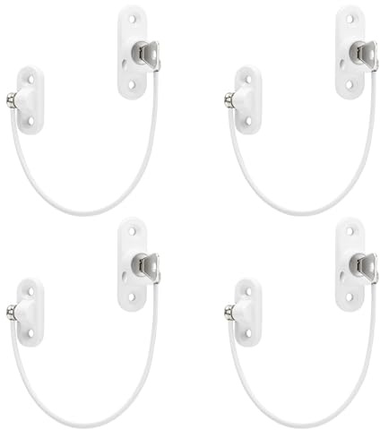KOVOSCH Window Restrictor Locks for Kids Window Restrictors UPVC Baby Security Window Locks with Screws Keys for Baby Child Children Safety (4PK)
