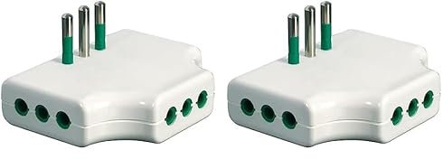 FANTON 82250 adattatore presa tripla piatta SALVASPAZIO - 1 spina italiana piccola 10A 3 prese italiane piccole (Confezione da 2)