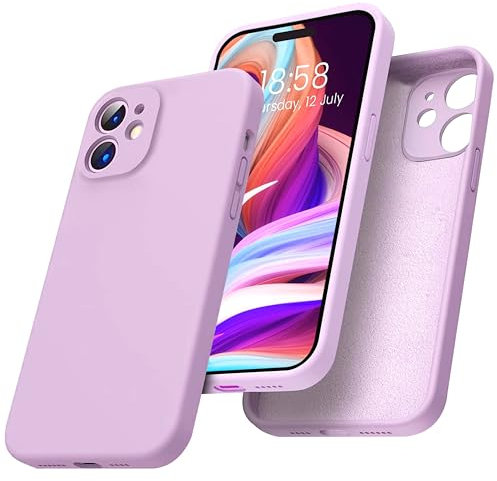 elexal Liquid Silicone Case Designed for iPhone 14 Case, Individual Protection for Each Lens Full Body Covered Thickened Rubber Shockproof Phone Case iPhone 14-6.1 inch (Lilac)