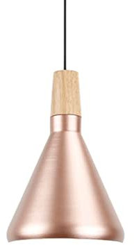 Lustre, Lustre Nordique en Bois Industriel à 1 lumière, Lampe Suspendue en métal Macaron, luminaire décoratif de Plafond for îlot de Cuisine, Salle à Manger, Salon, Chambre à Coucher,(A Rose Gold,16C