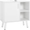 EUGAD Meuble sous Lavabo avec Porte, Placard sous Évier avec 2 Compartiments Ouverts, Meuble sous Vasque Salle de Bain sur Pieds, en Bois d'Ingénierie, Blanc, 60x30x60 cm