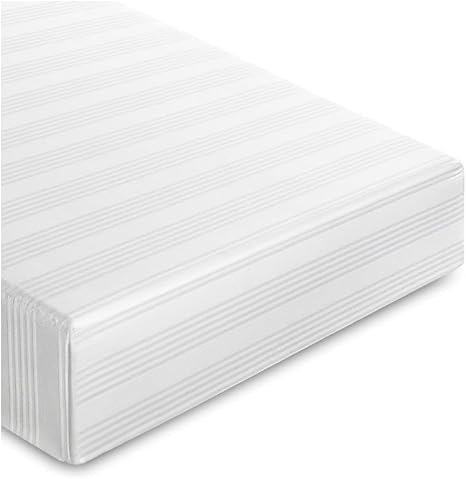 Coprimaterasso in Puro Cotone 100% con Zip Cerniera | Tessuto Rigato Traspirante e Assorbente | Angoli Alti 25 cm | Singolo e Matrimoniale No Stiro (Rigato con cerniera, matrimoniale)