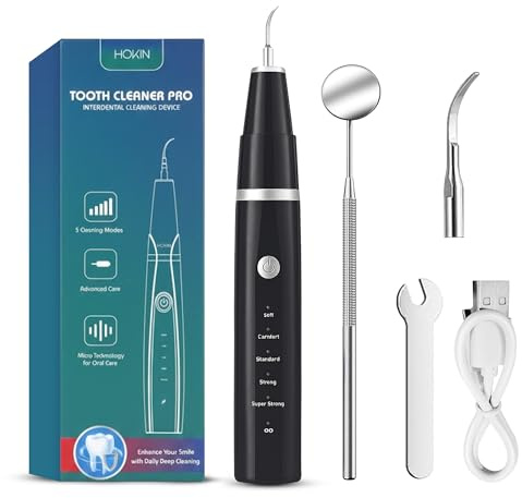 HOKIN Plaque Remover Dental Care Kit Teeth Cleaning Tool Dental Care Kit Tooth Filling Repair Set Stainless Steel Dental Tools for Men Women Kids and Pet Care (Silver and Black)