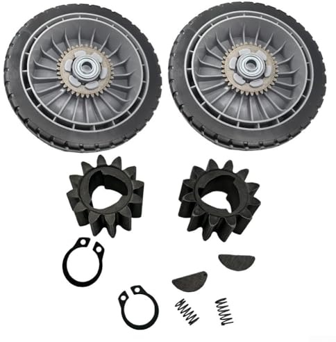 Lawn Mower Wheels, 8 Inch Front/Rear Drive Wheels For Honda Models HRR216, HRS216, HRT216, 12 Teeth Drive Gear Kit For 42661-VE2-800 42672-VE2-800(2 rear wheel+2 gear)