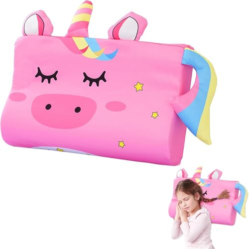 Gwezmxs Kinderkopfkissen, Kissen Kinder, Einhorn Viskoelastischer Kissenkern mit Kissenbezug, 46x25cm