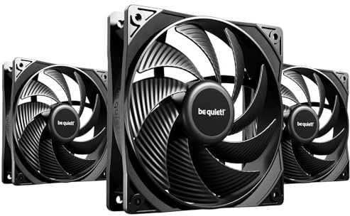 be quiet! Pure Wings 3 120mm PWM high-speed Lüfter, 3 Lüfter enthalten, hohe Höchstgeschwindigkeit, niedrige Mindestdrehzahl, optimierter Lüfterrahmen, außergewöhnlich hoher Luftdruck, sehr leise