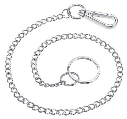 TIESOME Hosenkette,schlüsselkette Brieftasche Kette mit karabine Edelstahl 40cm Sicherheitskette Langer Schlüsselanhänger Punk für Herren Damen Gothic-Accessoireskantiger Taschenkettenstil