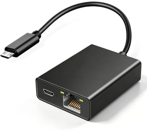 Adattatore Ethernet per Fire TV Stick, adattatore di rete da Micro USB a RJ45 Ethernet compatibile con Fire Stick 4K, Chromecast, Google Home Mini e altre TV in streaming fino a 100 Mbps