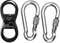 Malayas Swing Swivel, 30kN Micro Rotator Climbing Swivel Device Spinner for Yoga Hanging Hammock Rock Climbing Arborist Backyard Swing Aerial Dance Dog Leash Connector With 2 Carabiner