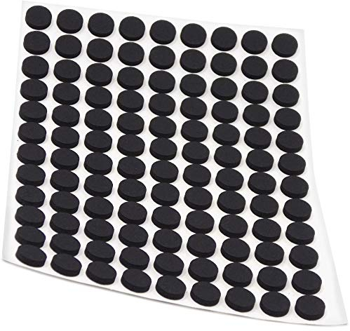 Adsamm® / 108 x antiscivolo autoadesivi/neri/Ø 10 mm/tondi/piedini adesivi antisdrucciolo in gomma espansa EPDM/cuscinetti protettivi per arredi Adsamm® Quality