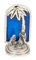 Eurofusioni Miniatur-Krippe mit Palme - Versilbertes Metall