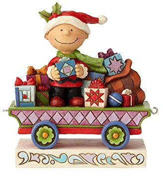 Enesco Peanuts by Jim Shore Charlie Brown Weihnachtszug 12 cm, Mehrfarbig