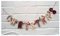 Weihnachtsgirlande im Vintage-Landhausstil, Schottenkaro, Holz, 70 cm, Rot / Cremefarben