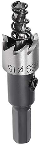Sourcingmap 15mm HSS Drill Bit Hole Saw Cutter for Metal Alloy Wood