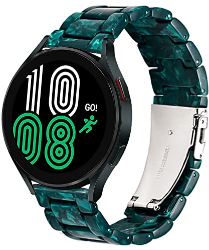 DEALELE Armband Kompatibel mit Samsung Galaxy Watch 7 / FE / 6/6 Classic / 5/5 Pro / 4/4 Classic / 3 41mm, 20mm Buntes Harz Resin Ersatz Armbänder für Huawei GT3 42mm / GT2 42mm, Grün