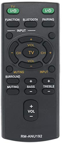 VINABTY RM-ANU192 Replacement Remote Control Compatible with Sony Sound Bar Systems SACT60BT SS-WCT60 HT-CT60BT SA-CT60BT HT-CT60 SA-CT60 SACT60 SSWCT60 HTCT60BT HTCT60