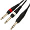 PULSE PLS00134 - Cavo jack stereo da 6,35 mm (1/4) a 2 connettori jack mono 3 m, colore: nero