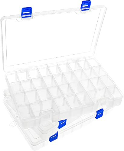 DARUITE Sortierboxen für Kleinteile, 34 Raster Aufbewahrungsbox,Plastik Sortimentsboxen,Einstellbar Sortierkasten für Kleinteile Schmuck Schrauben Bügelperlen Ohrringe Perlen Nähgarn(3 Stück)