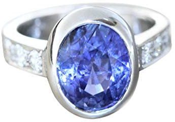 Hobra-Gold Ring Weißgold 750 mit Tansanit u Brillanten 0,36 ct Damen Brillantring WG 18 Kt