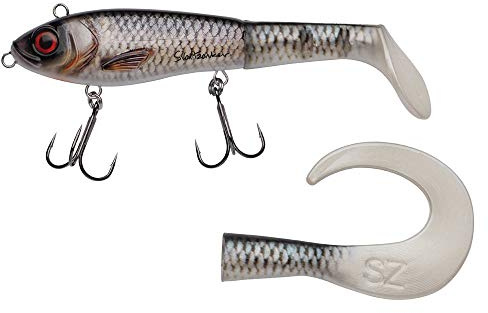 Abu Garcia Svartzonker McHybrid Hechtköder – Hybrid Hard Soft Swimbait – Köder mit Paddle Tail und Curl Tail