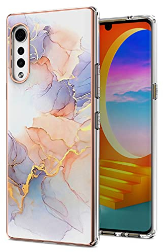 BRAND SET Handyhülle für LG Velvet 5G/4G Marmor Muster Cover Ultradünne Weiche Silikonhülle All-Inclusive Schutzhülle rutschfest und Stoßfest Hülle für LG Velvet 5G/4G-Marmor Weiß