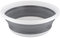 DASHMESH Collapsible Washing Up Bowl, 5 Litre Grey Round Folding Wash Basin, Multipurpose Portable Washing Basket, Silicone Bucket for Kitchen Outdoor Travel Camping Hiking Caravan Water Carrier