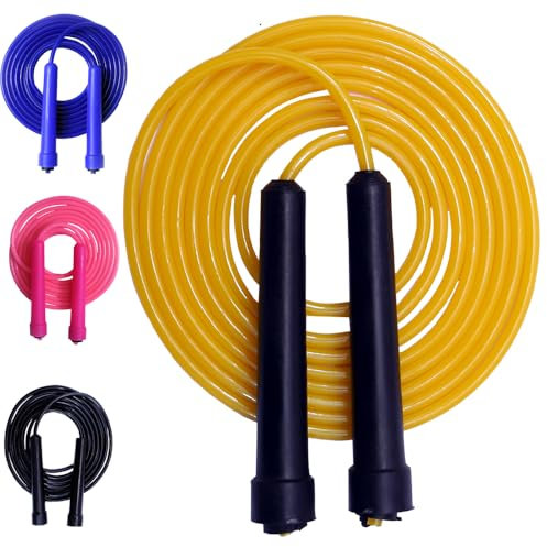 YSCARE Skipping Rope for Exercise Jump Rope Boxing Fitness Training Jumping Gym Workout Fat Burn for Men, Women and Kids 9ft (Yellow)