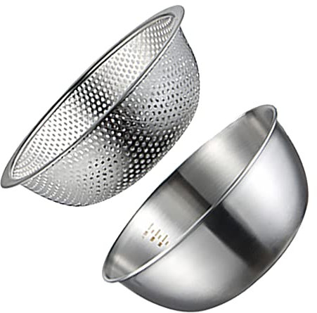 DOITOOL 2 Pcs Kitchen Salad Maker Bowl and Fruit Washing Drainers Basket Basins for Vegetables Fruits Cheese