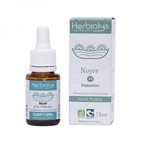 Herbiolys | Elixir Floral | Fleurs De Bach | Noyer n°33 | Fabriqué En France | Bio | 15 ml