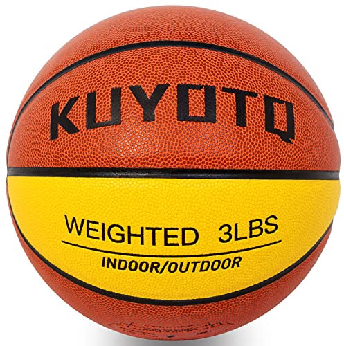 KUYOTQ Gewichteter Basketball-Basketball, Verbundstoff, für drinnen und draußen, schwerer Trainings-Basketball zur Verbesserung der Ballhandhabung, Dribbling, Passing und Rebounding, offizielle Größe,
