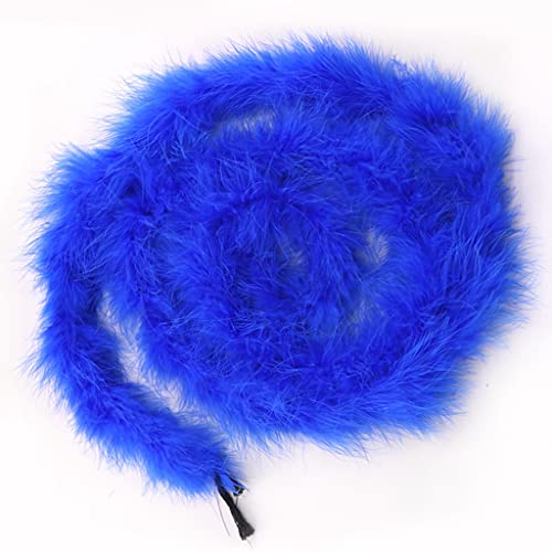 Egurs Federboa 200cm Flauschige Girlande Feder-Girlande für Nähen Kunsthandwerk Dekoration Handgefertigte Party Girlande Dekoration Kostüm-Zubehör Navy blau