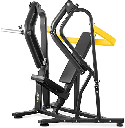 Gymrex GR-MG59 Chest Press Machine 135 kg Seated Chest Press Machine Wide Chest Press Machine (Powder-coated steel, Foam, PU leather, Black)