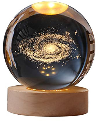 MagiDeal Boule de Cristal veilleuse Lampe de Chevet LED pour Chambre Bureau décoration Ornement, Voie Lactée