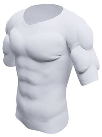 DNJKH Réaliste Muscle T-Shirt Hommes Faux Muscle de la Poitrine Abs Chemise Respirant Shaper Torse sous-Vêtements