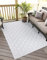 carpet city In-& Outdoor Teppich - 160x230 cm - für Innen-& Außenbereich - Wetterfest Balkon-Teppich, Terrasse, Flur, Küche - Wohnzimmer-Teppiche - Hochtief/ 3D-Effekt - Geo-Muster in Grau