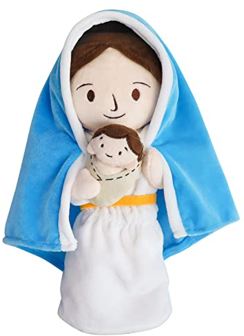 Firecos Jesus Plüschfigur Niedliches Jungfrau Maria Plüschpuppe Religiöses Spielzeug Kinder Geschenke Christliche Taufe Ostern Weihnachten(Jungfrau Maria)