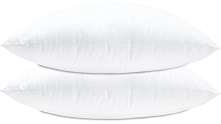 Lancashire Textiles Cushion Pads 18 x 18 Inch (45 x 45 cm) – Premium Bounceback Hollowfibre Pack of 2 Insert with Soft Polycotton Cover, Hypoallergenic, Made in Britain Bed Pillow