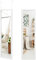 RELAX4LIFE Over the Door Full Length Mirror with Hooks, Wall Mounted HD Glass Mirror for Bathroom Bedroom Wardrobe (White)