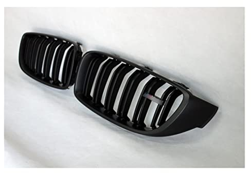 QLASIC Auto Kühlergrill Für B&MW 4er F33 F36 M3 F80 M4 F82 F83 Ersetzen Sie die Frontstoßstange Mesh Grills 2014+ mit M3/M4 Logo F32 2-Slat Black Kidney Grille (Color : 2-Slat Matt Black)
