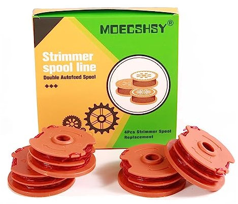 MOECSHSY Strimmer Spool for Worx,Mcgregor -Strimmer Wire for McGregor MET6032 MET4530 MET3525, Φ1.6mm Double Autofeed Spools Replacement for Worx WG105 WG106 Grass Cutter Trimmer Wire 16ft (4 PACK)